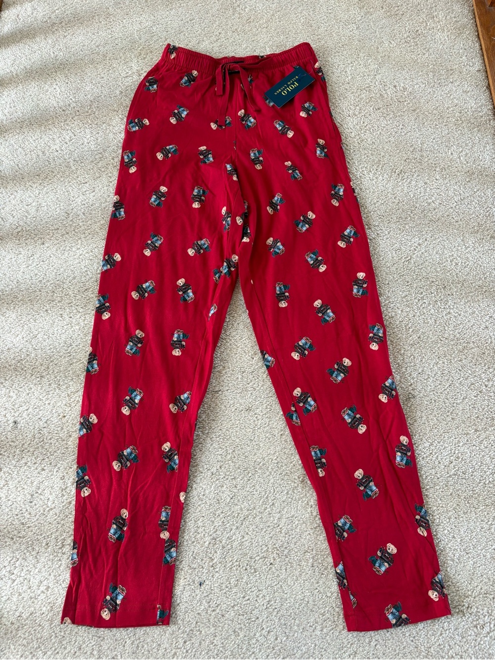NEW Polo Ralph Lauren Men's Red Printed Pajama Pant with Drawstring Waist
